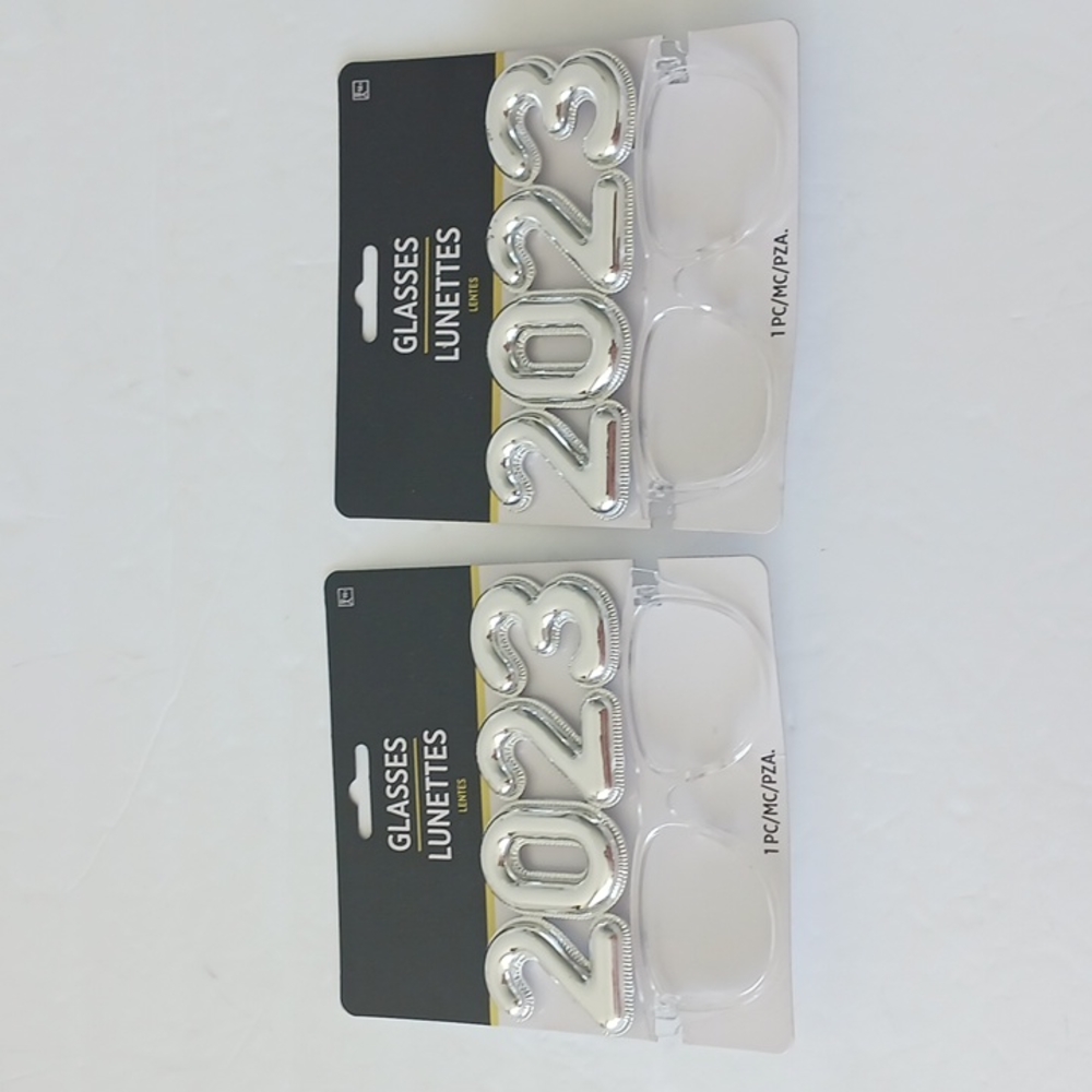 2 pairs 2023 party eyeglasses (frames only) silver